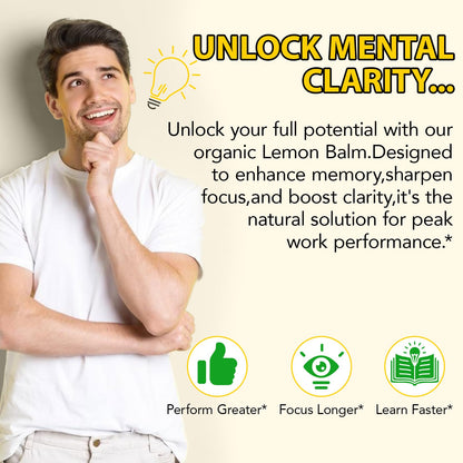 Newseel Lemon Balm Drops – Organic Lemon Balm Extract for Mood Support | Vegan, Gluten Free, Non-GMO | 2.02 fl oz