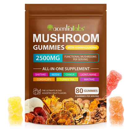 Newseel Lions Mane Mushroom Gummies – Reishi & Cordyceps, Energy & Immunity (80 Gummies)