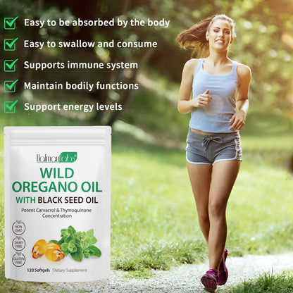 Newseel Oil of Oregano with Black Seed Oil – Organic Oregano Oil Softgels, Non-GMO, Gluten Free | 120 Capsules