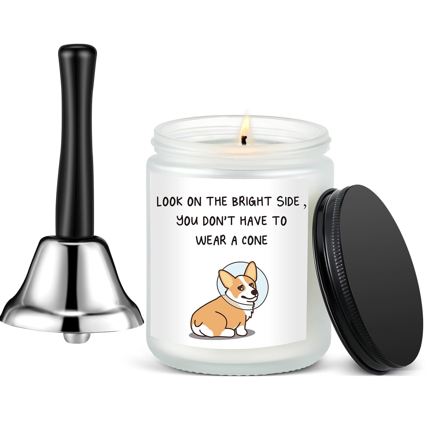 Newtay Get Well Gift Set: Hand Bell & Lavender Candle for Recovery