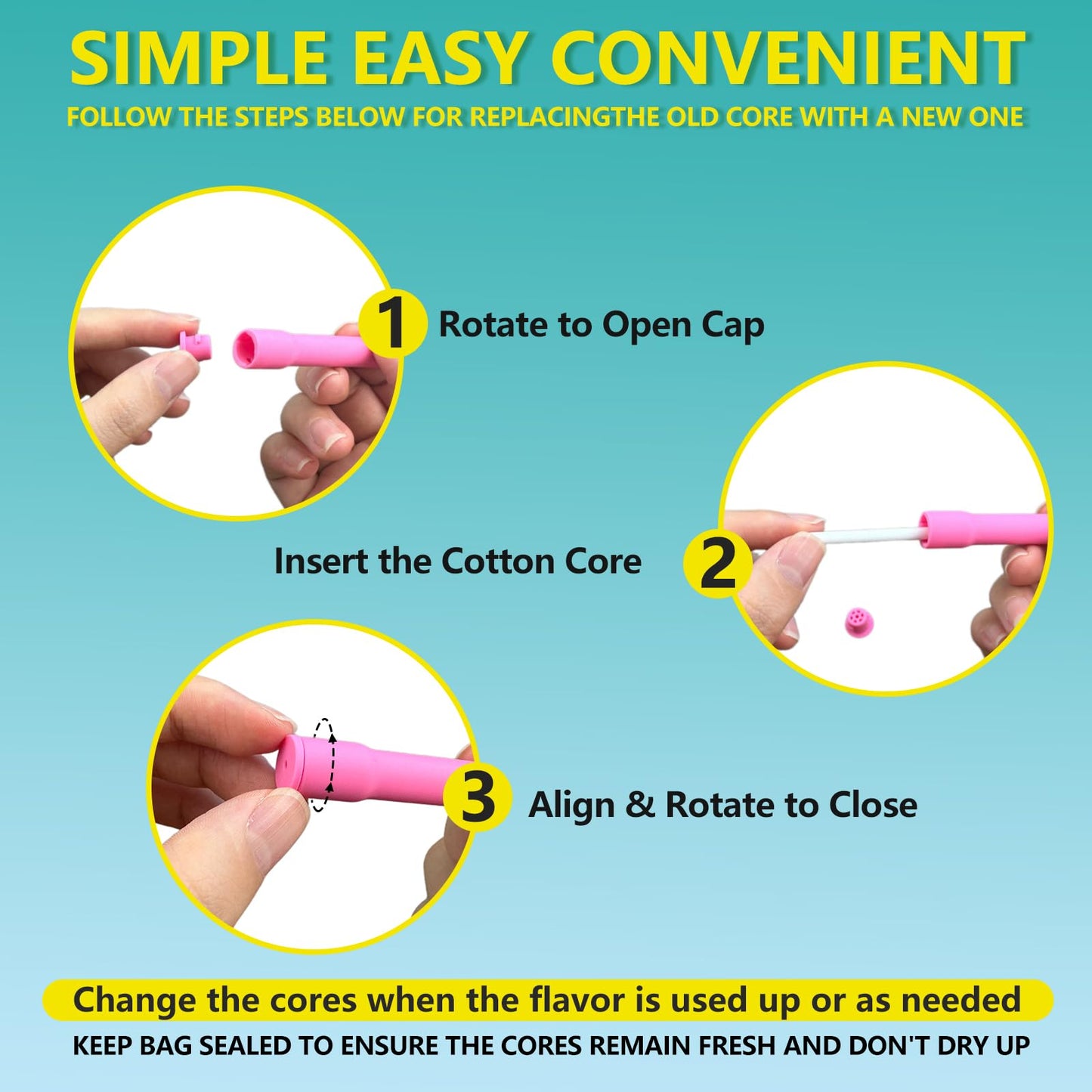 NEWUPGRADED Chewable Essential Oil Breath Stick – 9 Refills, Long-Lasting Freshness, BPA-Free