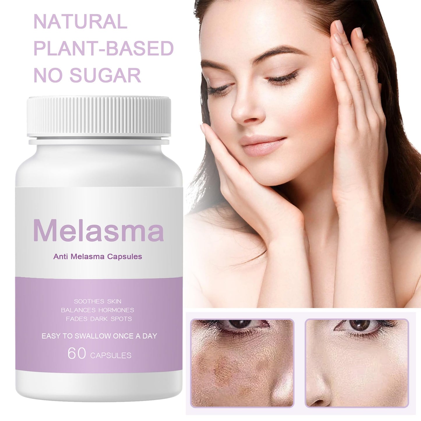 NEWUREHO Melanina Anti-Melasma Capsules – DIM, KSM-66 & Turmeric (60 Caps)