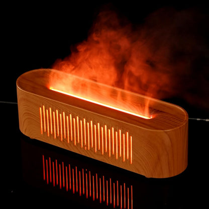 NEX&CO Infuser Aroma Diffuser Wood Grain | Faux Flame, 9 oz Tank, Ultra Quiet USB-C