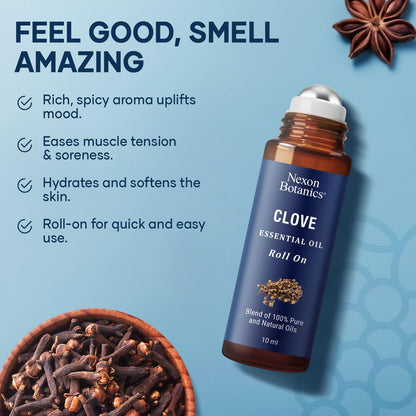 Clove Essential Oil Roll-On 10 ml | Pre-Diluted Skin, Teeth & Aromatherapy – Nexon Botanics