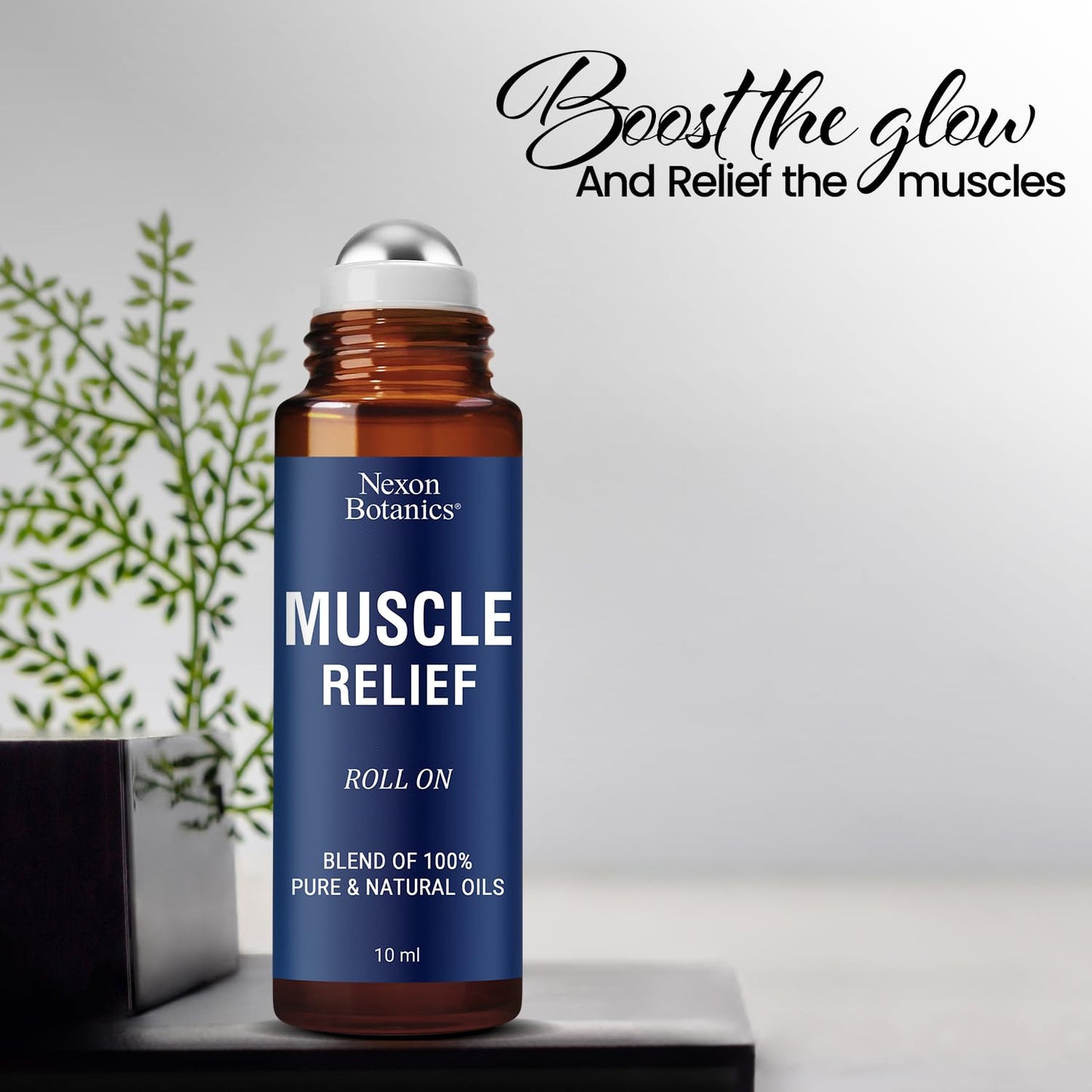 Muscle Relief Essential Oil Roll-On 10 ml by Nexon Botanics – Pure & Natural Prediluted Blend