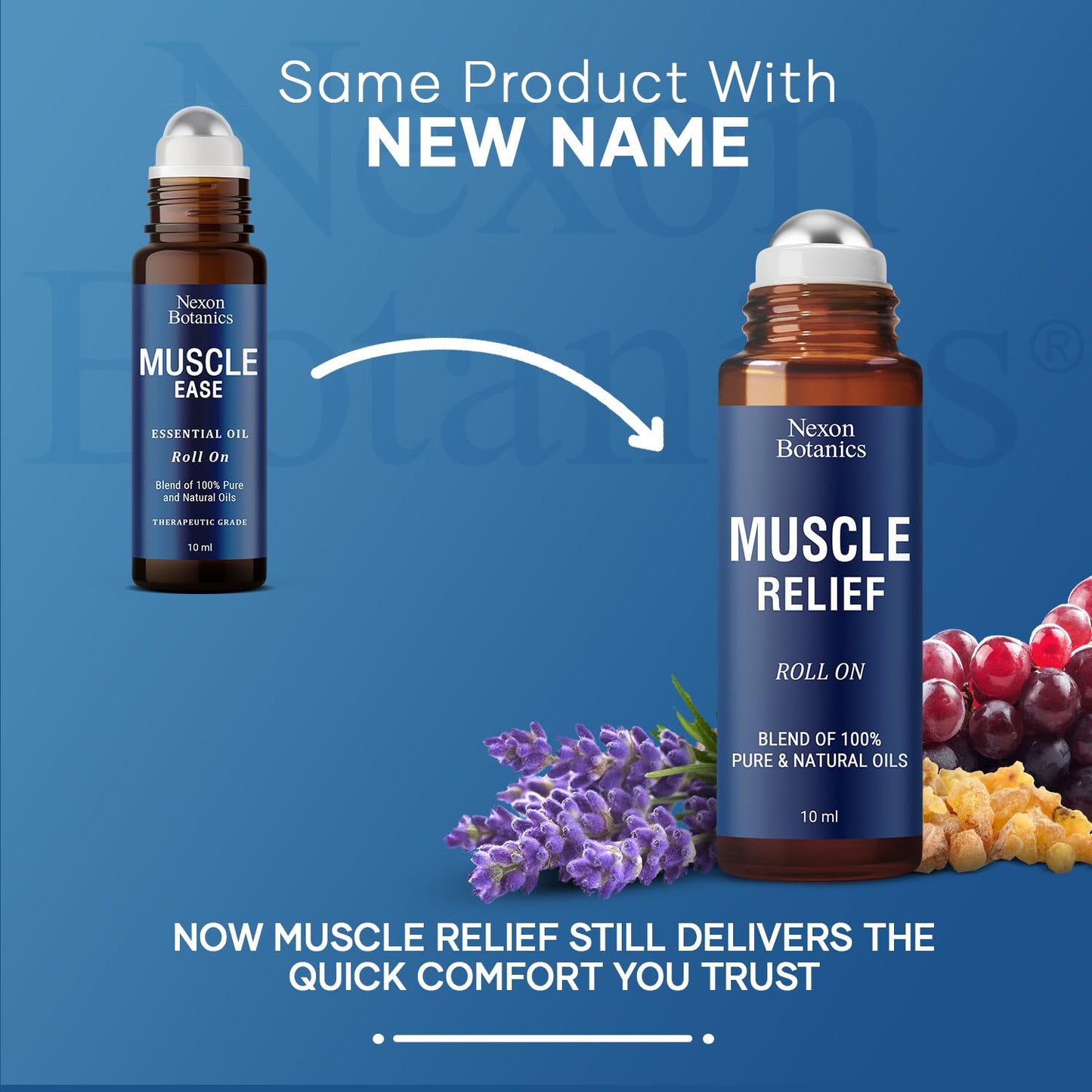 Muscle Relief Essential Oil Roll-On 10 ml by Nexon Botanics – Pure & Natural Prediluted Blend