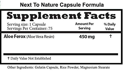 Next to Nature Aloe Vera Capsules – Herbal Regularity Support (75 capsules)