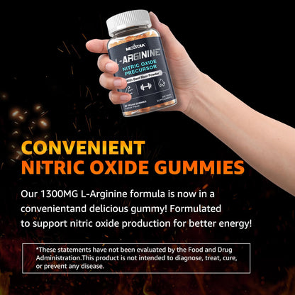 Nextdia Sugar Free L-Arginine Nitric Oxide Gummies 1300mg – Vegan, L-Citrulline, Beet Root, B3 | 60 Counts