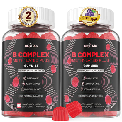 Nextdia Brain & Mood Support Gummies – Vegan B-Complex (120 Ct)