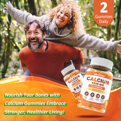 Nextdia Calcium 1200 mg Gummies with Vitamin D3, B12, K2 - Sugar Free, Vegan | Bone & Muscle Support