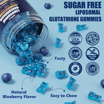 Nextdia Liposomal Glutathione Gummies 1100mg – Vegan, Immune Support & Anti-Aging, 60 Count