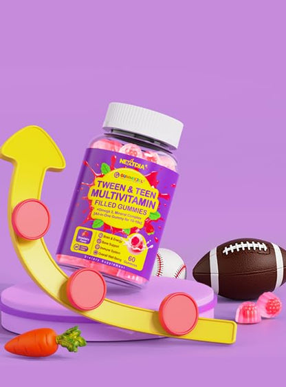 Nextdia Multivitamin Gummies for Teens 12-19 Omega-3 Calcium Zinc