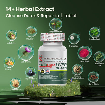 NHDH Harvard Apparatus Liver Cleanse Detox & Repair - 14-in-1 Herbal Support, 60 Tablets