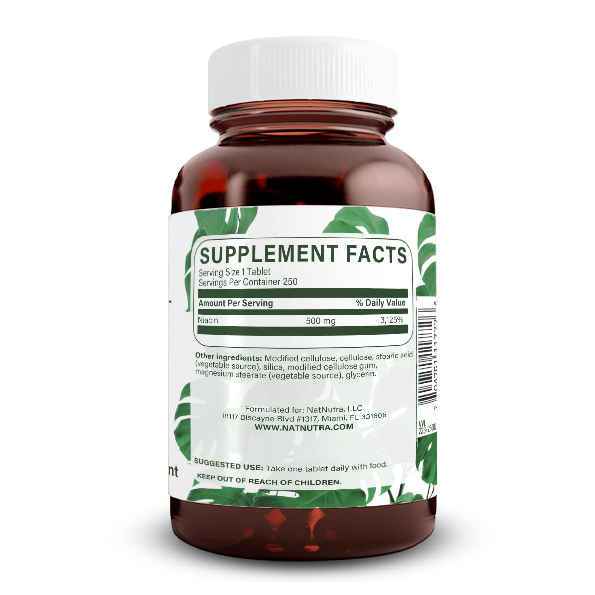 Natural Nutra Niacin 500mg Time-Release – Vitamin B3 for Heart Health, Skin & Cognition | 250 Vegan Tablets