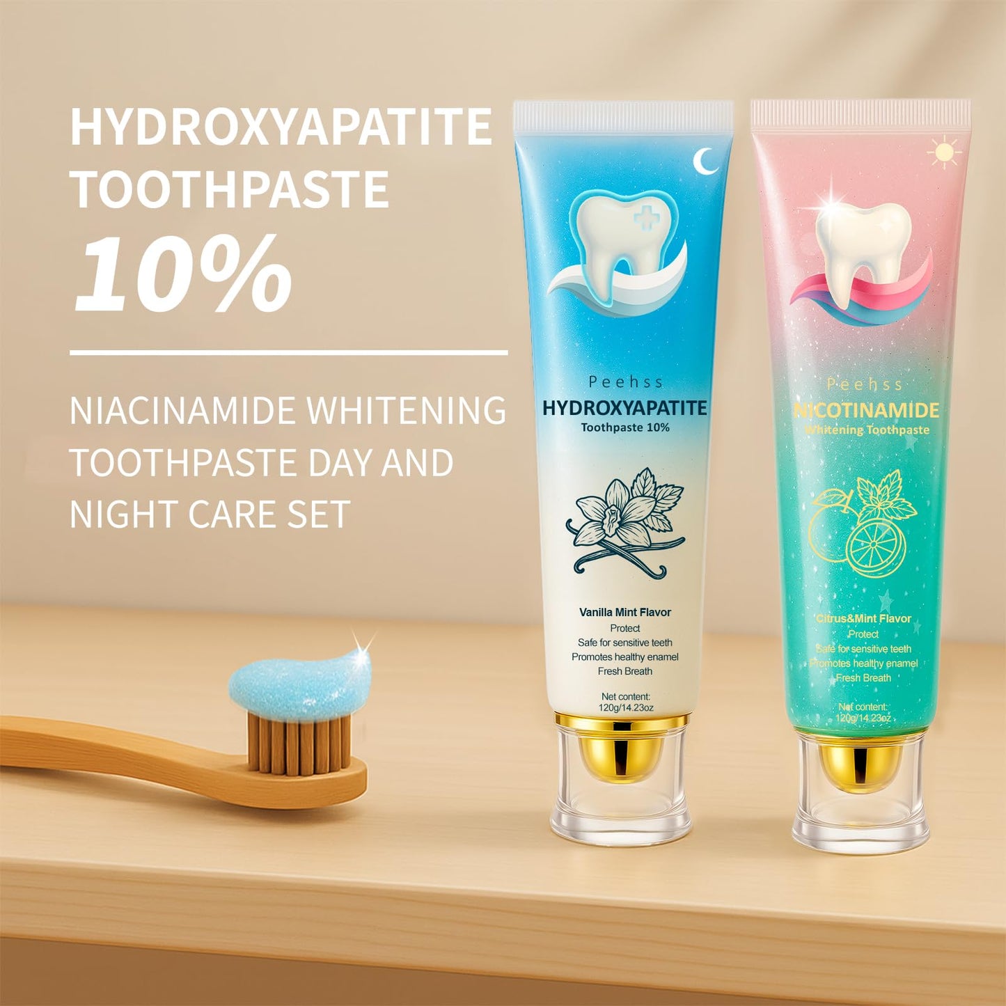 Hydroxyapatite 10% Toothpaste with Niacinamide – Enamel Repair & Gum Care (Fluoride-Free)