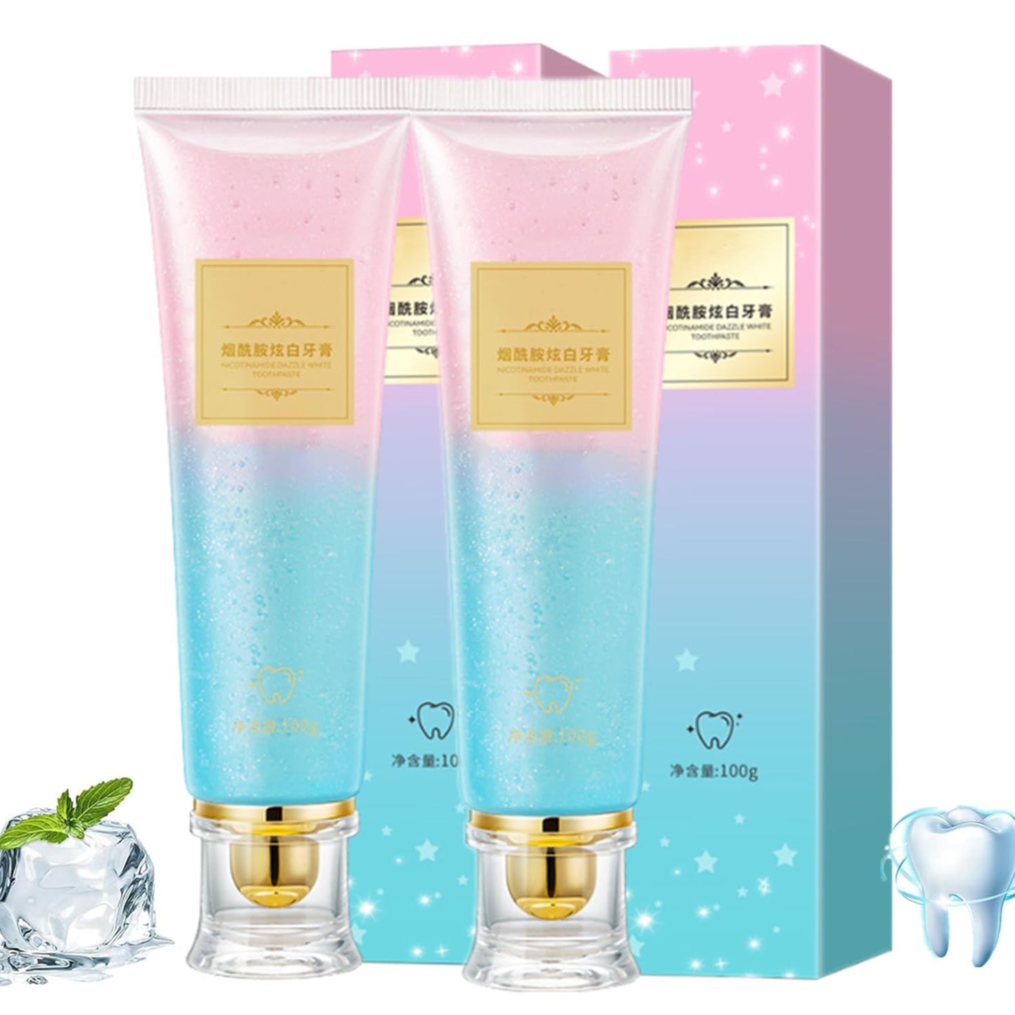 Niacinamide Whitening Toothpaste – 2Pcs (100g) | Fresh Breath & Stain Removal