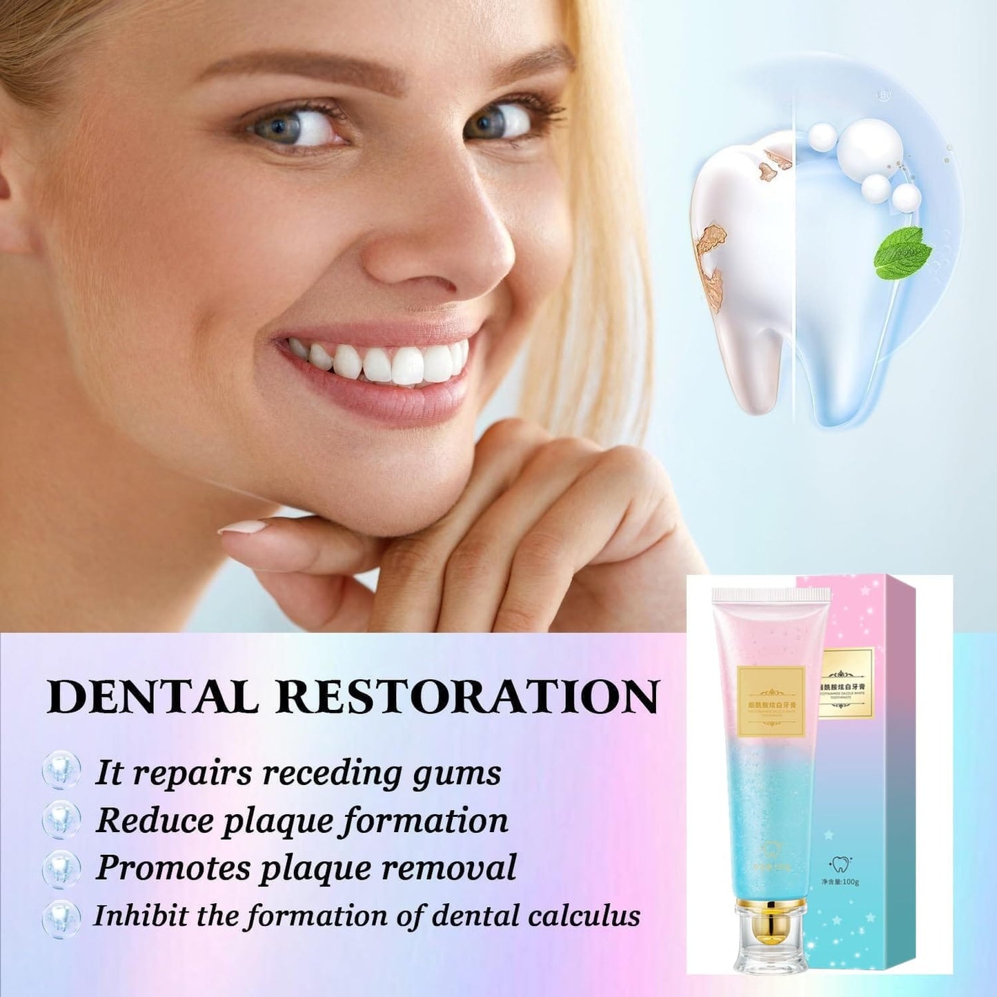 Niacinamide Whitening Toothpaste – 2Pcs (100g) | Fresh Breath & Stain Removal
