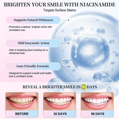 Niacinamide Whitening Toothpaste - Stain Removal, Enamel Protection, Mint & Peach (2pcs)