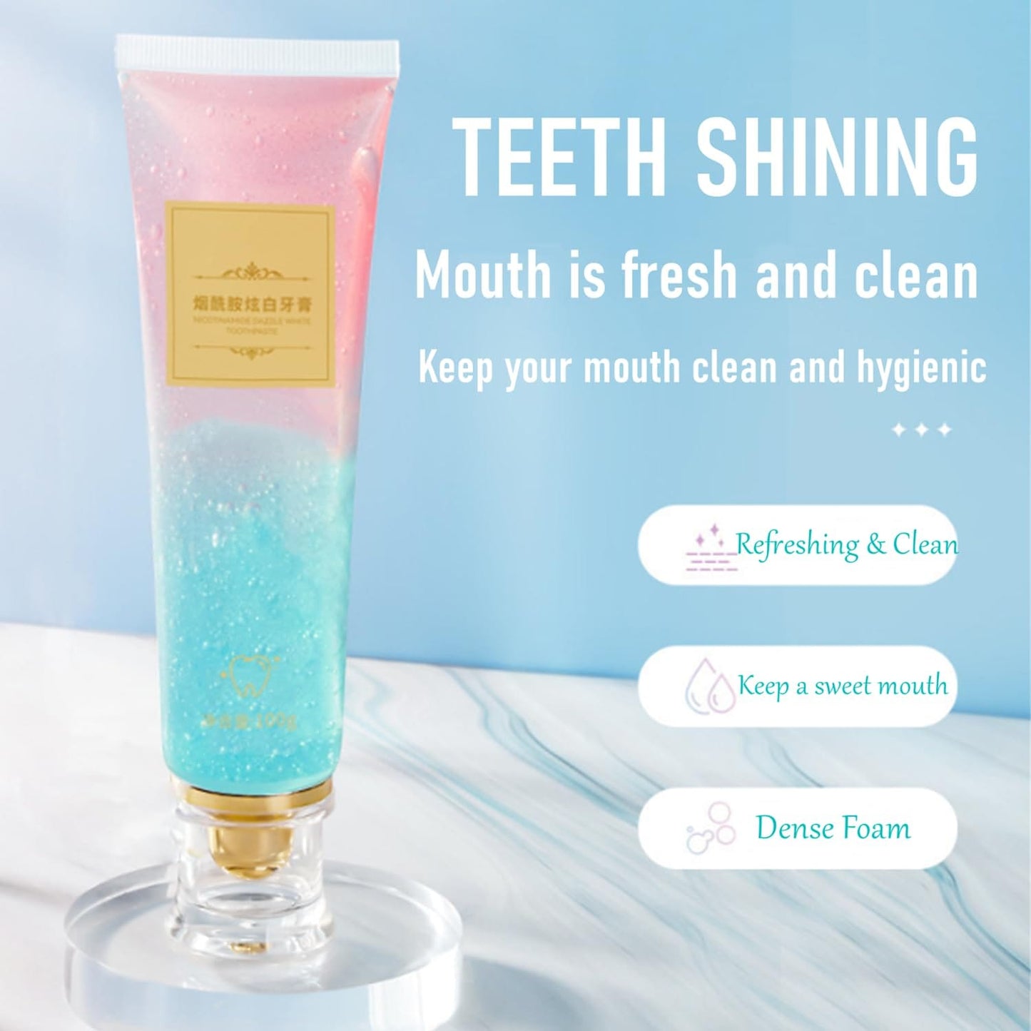 Niacinamide Whitening Toothpaste – 2Pcs (100g) | Fresh Breath & Stain Removal