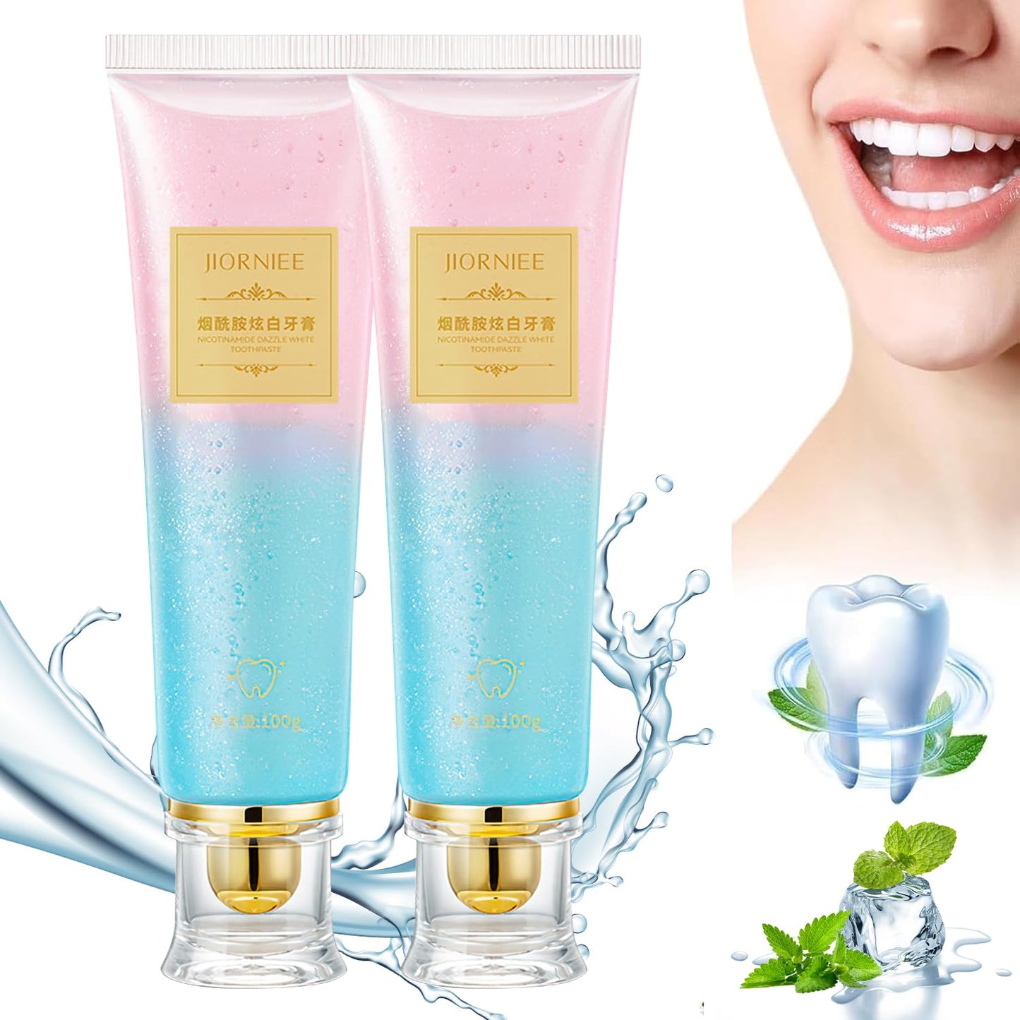 2PCS Niacinamide Toothpaste – Whitening, Enamel Repair & Fresh Breath