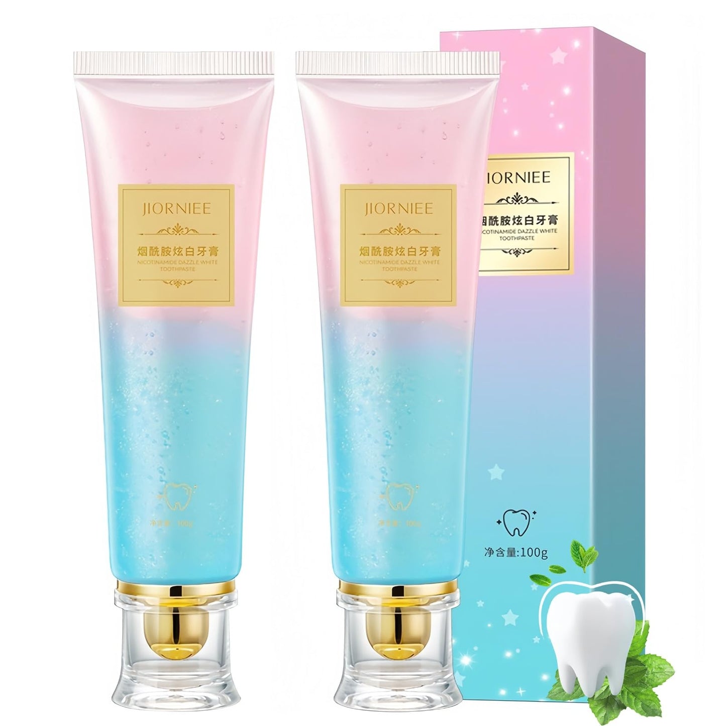 2 Pcs Niacinamide Whitening Toothpaste – Deep Stain Removal & Fresh Breath