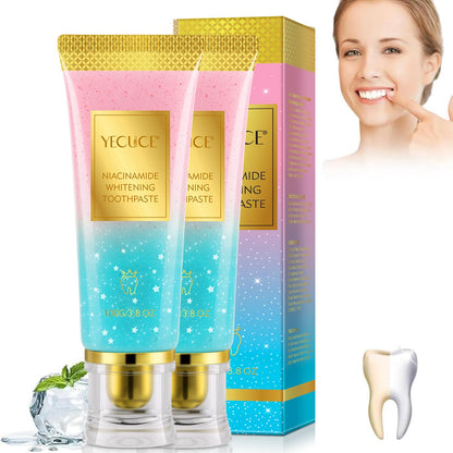 Niacinamide Whitening Toothpaste 2-Pack | Fresh Breath, Stain Removal & Enamel Safe