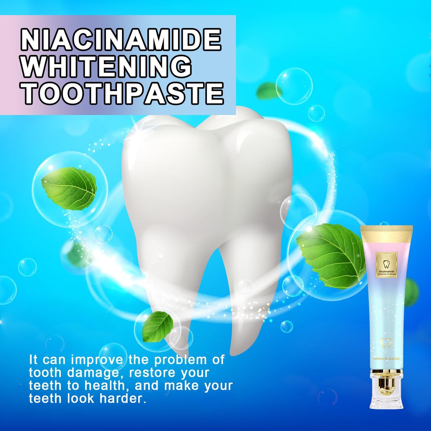 Niacinamide Whitening Toothpaste for Adults – Deep Stain Removal & Gum Health