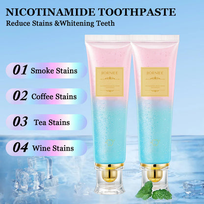 2PCS Niacinamide Toothpaste – Whitening, Enamel Repair & Fresh Breath