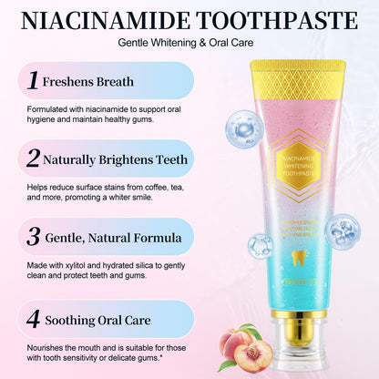 Niacinamide Whitening Toothpaste – Whitens Teeth, Protects Enamel, Freshens Breath for Sensitive Teeth