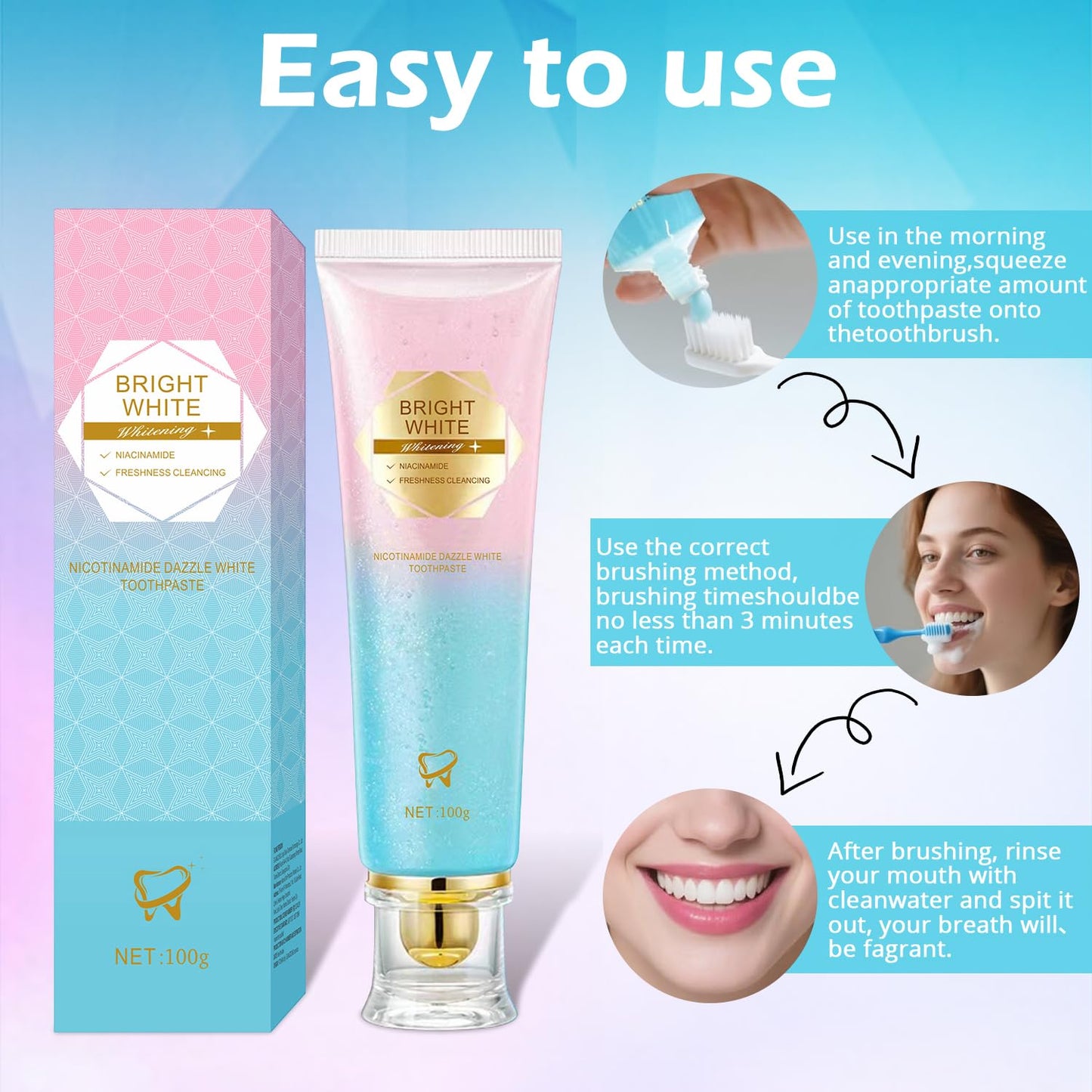 Niacinamide Whitening Toothpaste – 3 Pack Mint | YanxiananYagao