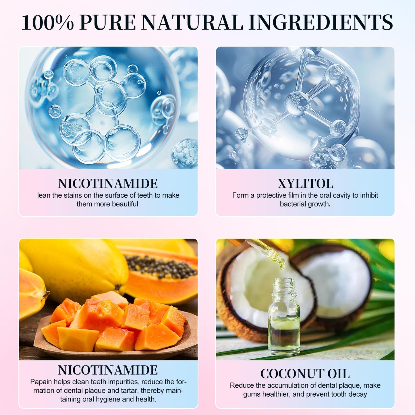 Niacinamide Whitening Toothpaste – Whitens Teeth, Protects Enamel, Freshens Breath for Sensitive Teeth
