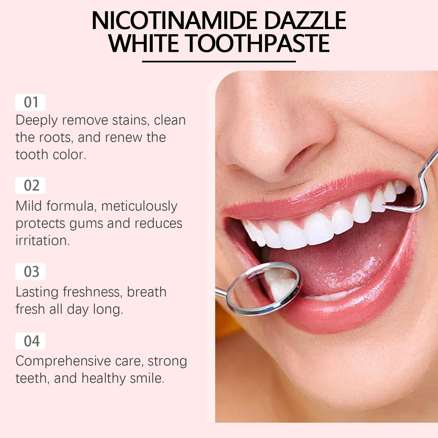 Niacinamide Whitening Toothpaste – Deep Cleaning & Fresh Breath (1 Pcs)
