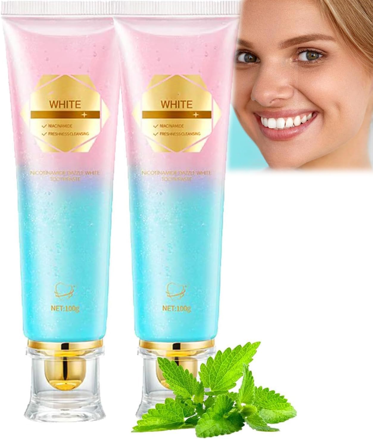 Niacinamide Whitening Toothpaste – 2 Pack | Fresh Breath & Stain Removal