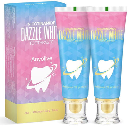 Niacinamide Whitening Toothpaste – Stain Removal, Fresh Breath, Gum Support – Bright White Formula with Nicotinamide – 2025 Upgrade 2pcs