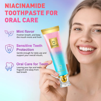 2Pcs Niacinamide Whitening Toothpaste – Bright White, Fresh Breath, Stain Removal