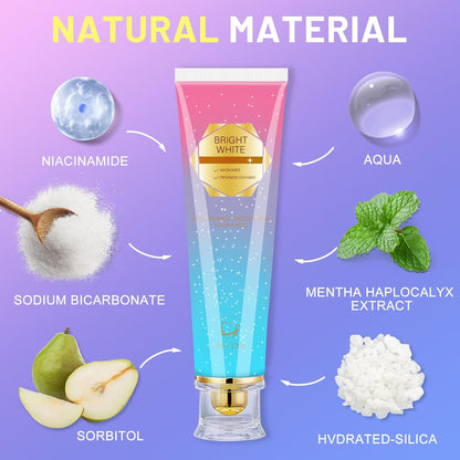 Niacinamide Whitening Toothpaste – Fluoride-Free for Sensitive Teeth | Kimralur Triple Whitening