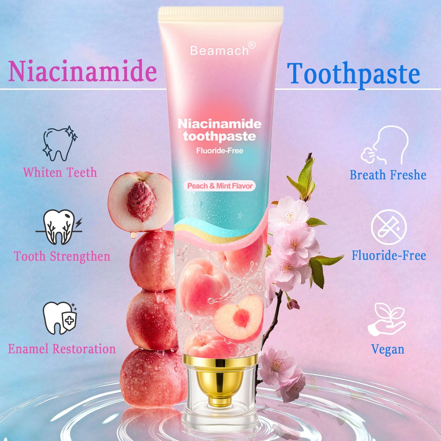 Niacinamide Whitening Toothpaste | Probiotic, Fluoride-Free, Sensitivity Relief