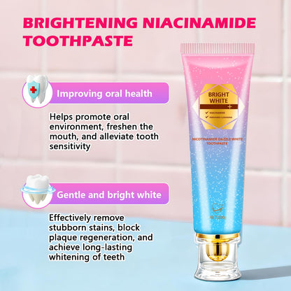 Niacinamide Whitening Toothpaste, Niacinamide Intense Whitening Toothpaste, Gently Removes Stains, Improves Oral Health, Freshens Breath 24 Hours 3.53 Ounce (Pack of 1)
