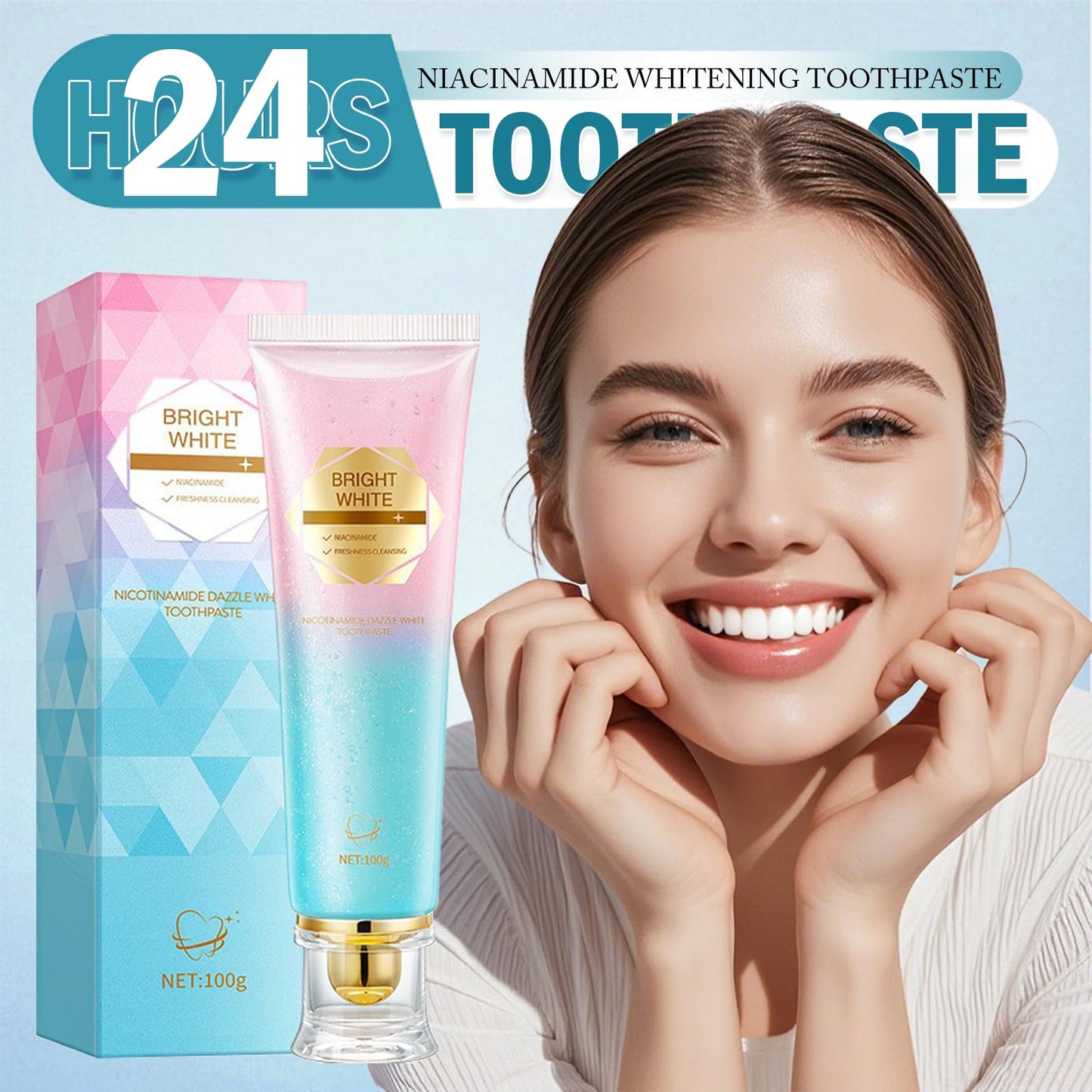 Niacinamide Whitening Toothpaste - Stain Removal, Fresh Breath, Enamel Protection (2-Pack)