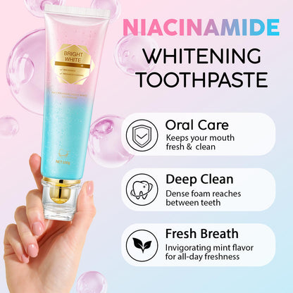 2Pack Niacinamide Whitening Toothpaste – Gentle Whitening, Peach Flavor, Gum Health