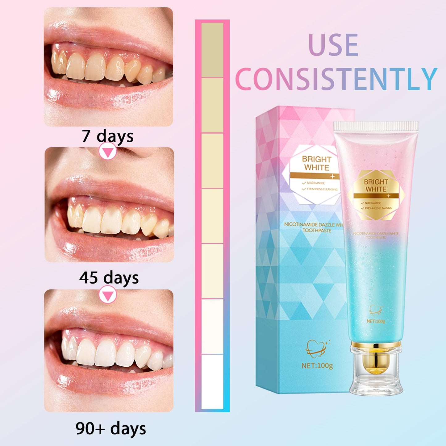 2Pack Niacinamide Whitening Toothpaste – Gentle Whitening, Peach Flavor, Gum Health