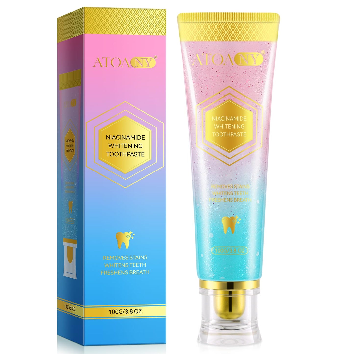 Niacinamide Whitening Toothpaste – Natural Gentle Care, Deep Stain Removal, Fresh Breath, Gum Health | 3.8 oz