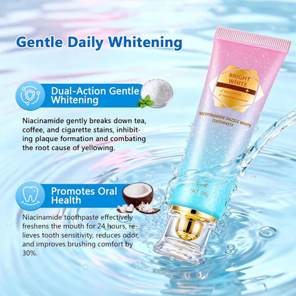 Niacinamide Whitening Toothpaste – Fluoride-Free for Sensitive Teeth | Kimralur Triple Whitening