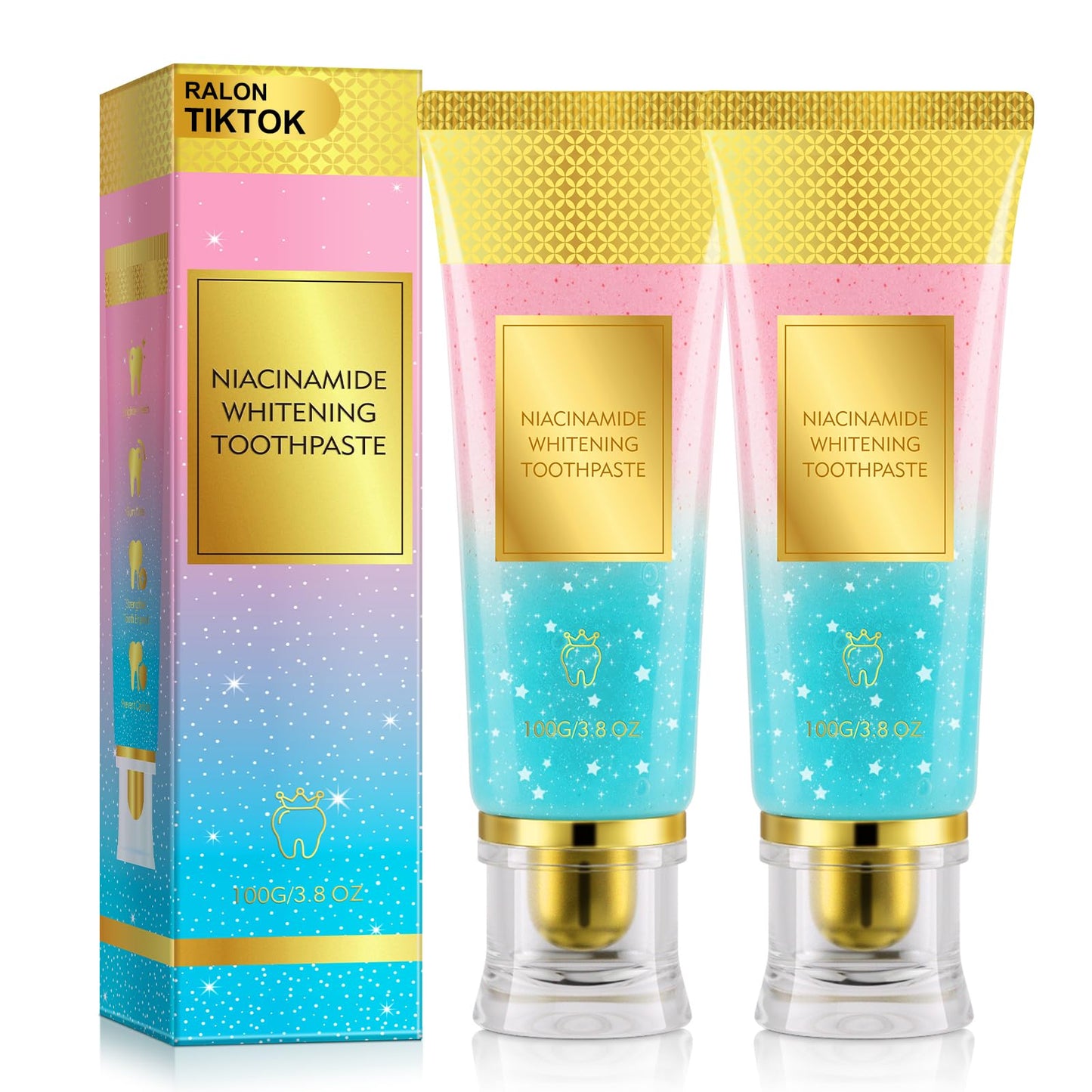 2 Pcs Niacinamide Whitening Toothpaste - Enamel Protection, Fluoride-Free, For Sensitive Teeth