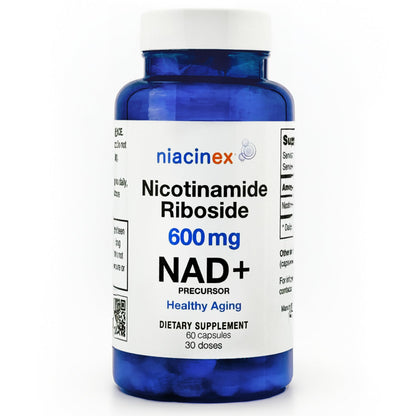 Niacinex NAD+ NR Supplement - 600mg Nicotinamide Riboside - Healthy Aging, Clarity & Energy - 60 Capsules - Made in USA