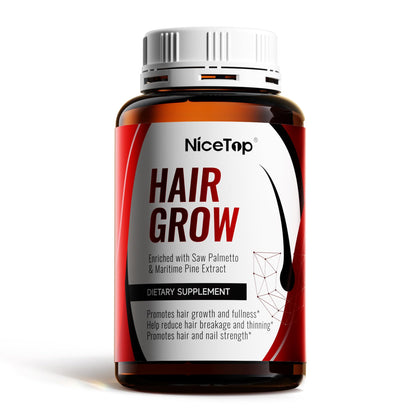 NiceTop Hair Growth Supplement, Hair Care Support for Strength, Thickness Growth, with Biotin Vitamin A, C, E, Zinc, 60 Capsules