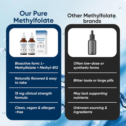 Nichalous L-Methylfolate 15mg + Methyl-B12 Sublingual 5-MTHF – Cognition, Mood & Wellness | Berry Flavor, Gluten Free, Non-GMO