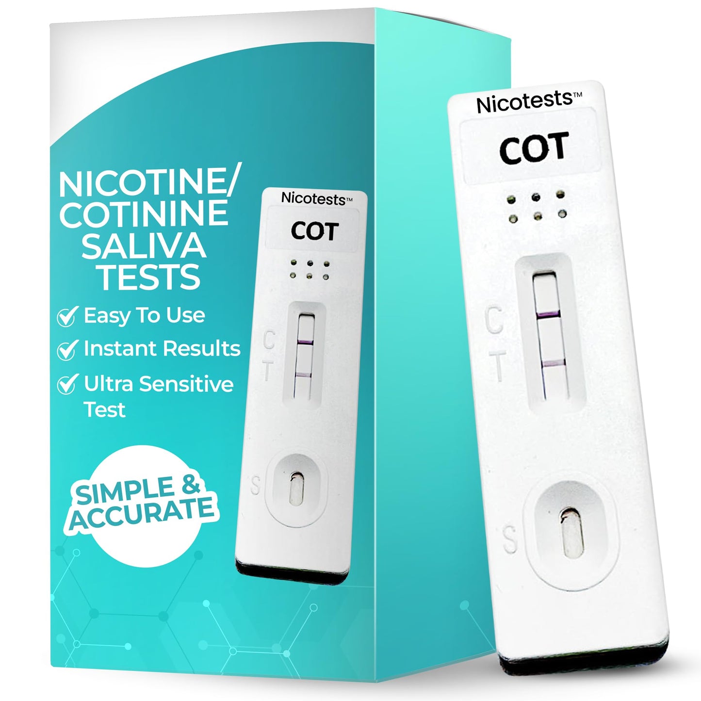 Nicotests Ultra-Sensitive Smoking Test Kit - Saliva Nicotine 10 ng | 5-Pack
