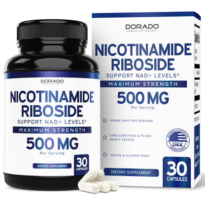Nicotinamide Riboside 500mg (30 Count) NAD+ Booster – NR Supplement (USA Made)