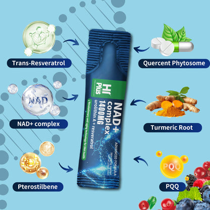 NAD+ 1400mg Liquid Supplement for Anti-Aging & Cellular Energy – 20 Pack